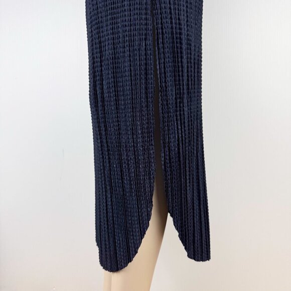 ANTHRO SABINA MUSAYE Odelle Pencil Sailor Chic Textured Navy Blue Midi Skirt‎ S - Picture 5 of 10
